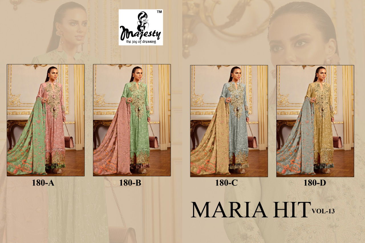 Majesty Maria Hit 13 Latest Heavy Designer Jam Cotton Pakistani Salwar Kameez Collection